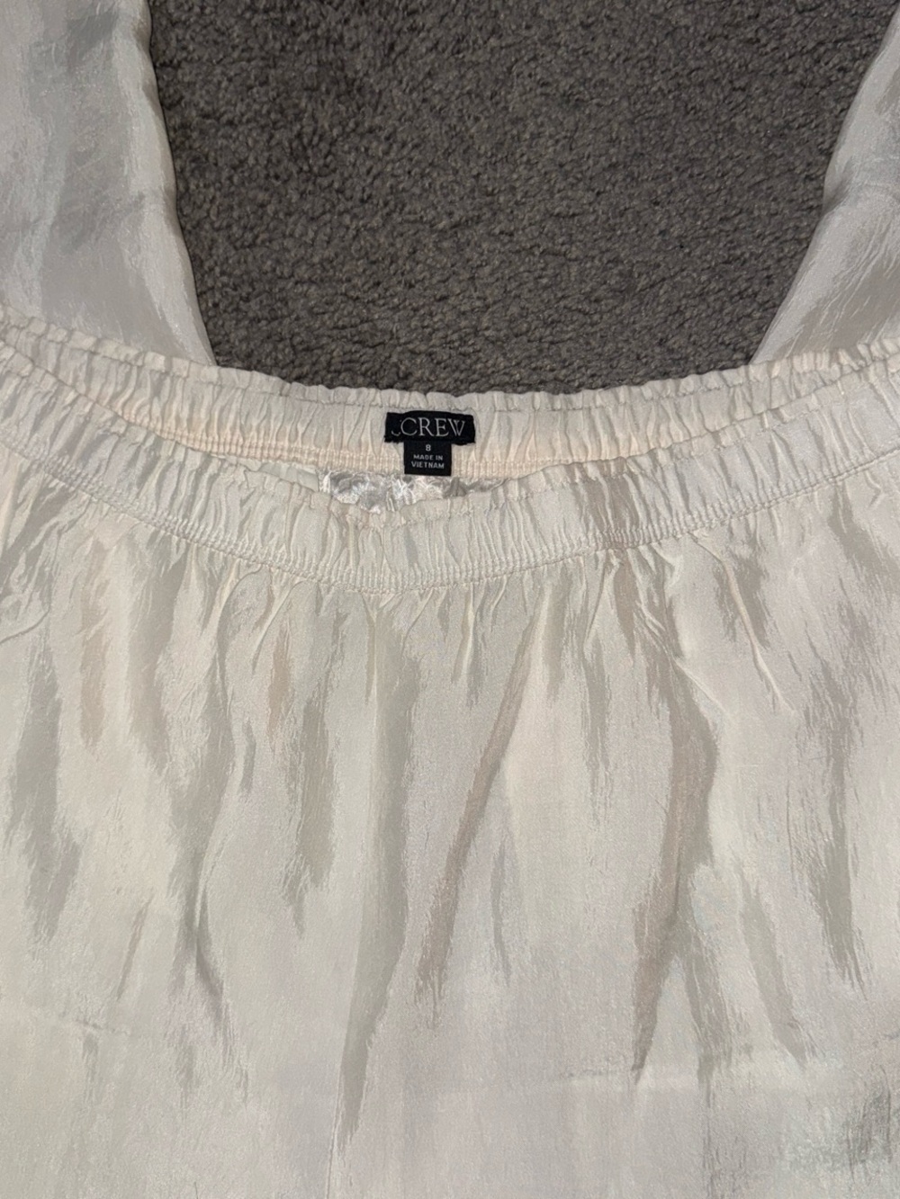 J. Crew Cream Wide-Leg Pants with Navy and Red Side Stripes - Picture 4 of 6